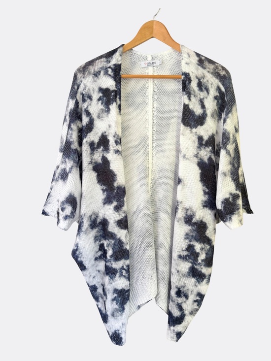 Luisa Ricci Sweaters - Luisa Ricci Made in Italy Open Knit Batwing Cardigan L Blue Gray Ivory